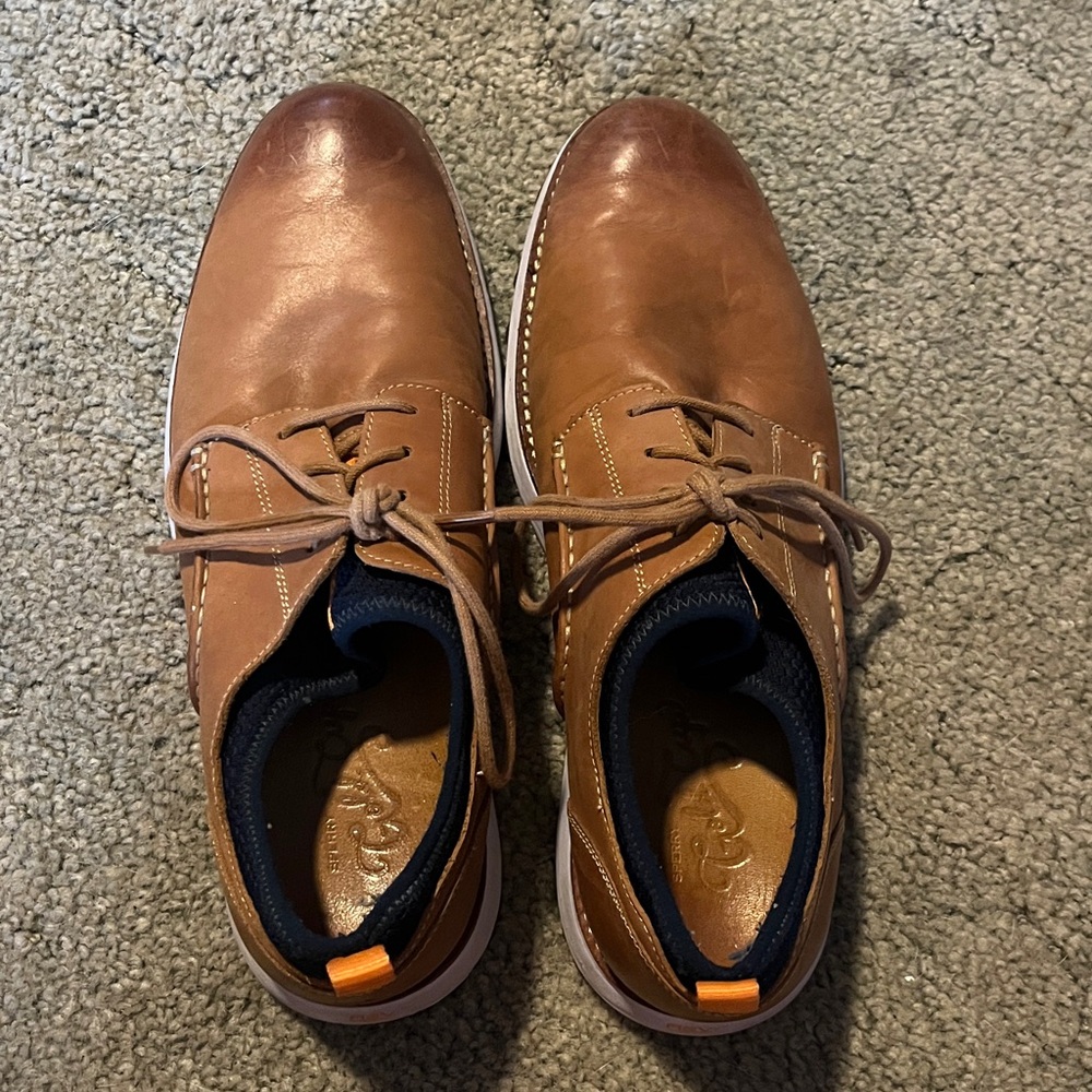 Brown Leather Lace-Up Shoes